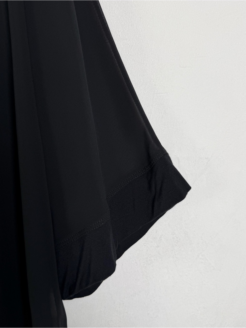 NVELOP Women XL Black Chiffon Overlay Layered Blouse Batwing Dolman Top Made USA - Picture 7 of 8